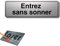 Schild mit Gravur, selbstklebend, 13 x 4 cm, Eingang ohne Klingeln, Boden aus gebürstetem Aluminium
