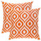 TreeWool Dekorativer Kissenbezug (45 x 45 cm, Orange) Ikat Ogee Design 100% Baumwolle (2er Pack)