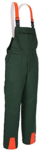Profi Schnittschutzlatzhose KWF Latzhose Schnittschutzhose Forsthose- Gr. 48, Grün Orange