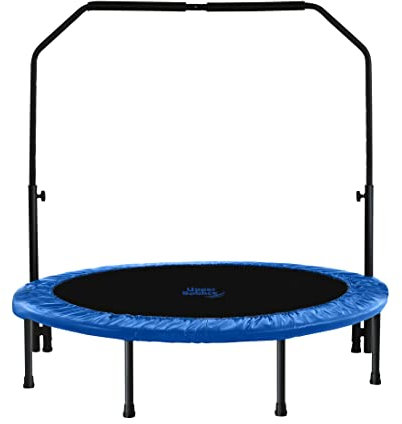 Upper Bounce 48 Mini Trampoline, Exercise Gym Workout Cardio Weight Loss Fitness Indoor/Outdoor Kids Adult Rebounder with Adjustable Handle
