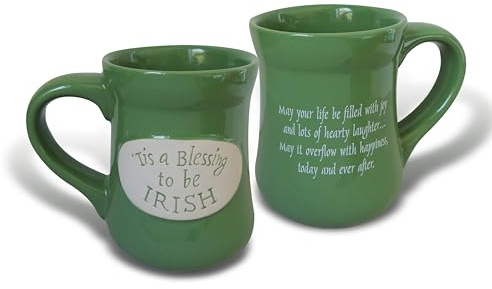Abbey Gift Tis a Blessing to Be Irish Pottery Mug Green 16 oz