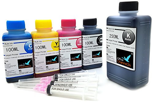 Office Channel24 650ml Nachfülltinte Set kompatibel mit Canon PGI-570 CLI-571 PGI-550 CLI-551 PGI-525 CLI-526 PGI-520 CLI-521 PGI-5 CLI-8 Patronen – Vierfarben Nachfüllset mit Zubehör