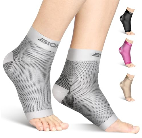 Bionix Plantar Fasciitis Socks-1 Pair Compression Sleeves for Ankle Arch,Arthritis Foot Support for Pain Relief,Achilles Planter Facetious Support,Neuropathy Socks Brace for Men and Women-(White,L/XL)