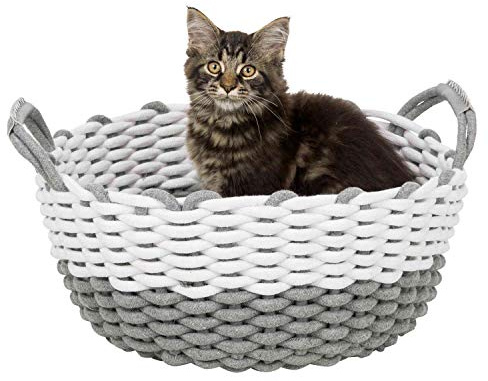 Trixie 38403 Korb Nabou, gewebt, ø 45 cm, grau/weiß