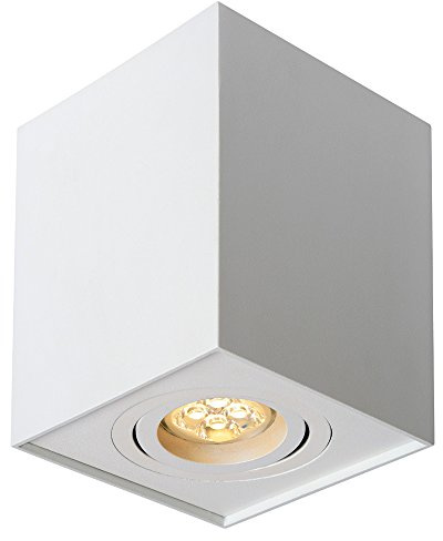 NCC-Licht LED Deckenleuchte Aufbauleuchte Deckenspot Downlight Eckig 6,5W GU10 2700K warmweiß Aluminium weiß schwenkbar