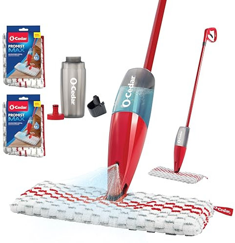 O-Cedar, Microfiber Pastic, Removes 99% of Bacteria With Just Water, Spray Mop with 2 Extra Refills