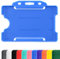 CKB LTD Bleu Lot de 100 porte-badges en plastique rigide à glisser sur une face ouverte pour carte d'identité badge horizontal ou paysage, peut contenir une carte de crédit CR80 86 mm 54 mm