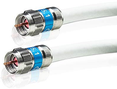 VENTON Sat Kabel Coaxial Kabel RG6Q-CCS 5 m I Antennenkabel 120 dB max. I 4fach geschirmter HQ digital HD 4K 3D Kupfer Innenleiter I Fernsehkabel Koaxkabel für DVB-S2 -C -T2 -BK Anlagen