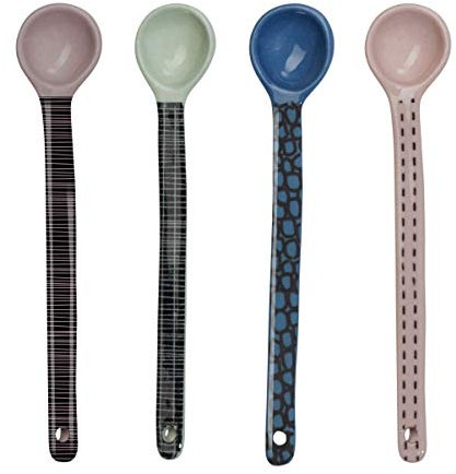 ASA ASA44921214 4Er Set Lšffel, Pastell/Dekoriert L. 11,5 cm, Steinzeug 44921214