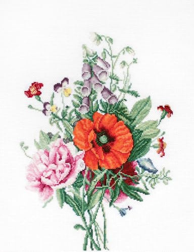 Luca-S Bouquet with Poppy and Peony - Cross Stitch Kit