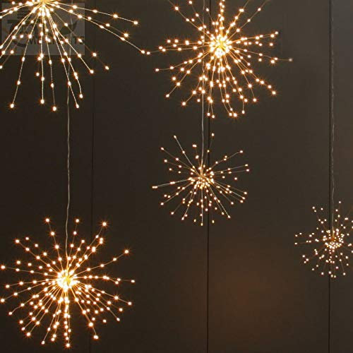 EONANT Solar Löwenzahn Kupferdraht Lampe, wasserdichte pyrotechnische Lampe, Hochzeitsfeier Garten Schlafzimmer Dekoration Lampe im Freien (Warmes Weiß (hängender Stil))