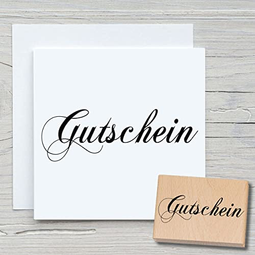 NEWSTAMPS Stempel Gutschein Motivstempel aus Holz & Gummi zum Karten basteln, Holzstempel, Sprüche, Spruchstempel, Textstempel, Schrift, Scrapbook, Textilstempel, Deko