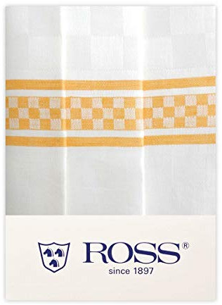 Ross 3er Pack Reinleinen-Geschirrtücher Exquisit gelb, 60x80 cm