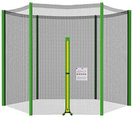 Mehomei Trampolin Ersatznetz Ø 366 cm 8 Stangen, Trampolin Sicherheitsnetz Ersatz Netz, Rundes Schutznetz - Grün