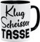 OM3® witzige Klugscheisser Tasse für alle Besserwisser | Keramik Becher | 11oz 325ml | Beidseitig Bedruckt | Schwarz