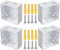 APUXON Box Mounting Bracket 4pcs for 1-1/2 Blinds White Color Window Blinds Headrail Bracket Holder with Mount Screws