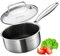 DELARLO Hybird dreilagige Hybrid-Edelstahl-Saucenpfanne, 1,5 l Antihaft-Töpfe, alle ofenfest bis 315 °C, Saucentopf, 1,5 l, antihaftbeschichtete Soßentopf, Saucierpfanne, Wabenpfanne, kleiner