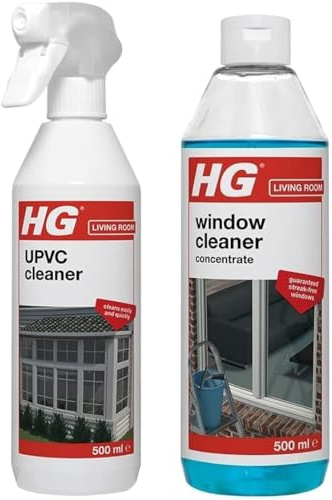 HG UPVC Powerful Cleaner, Quick & Easy, For All Synthetic Materials, Ideal for Doors & Window Frames, Won’t Damage Surfaces – 500ml Spray (507050106)