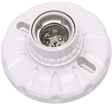 xcbdf Tipo de hogar E27 Cerámica LED Bombilla Soporte de la Bombilla de zócalo Redondo Lámpara Colgante Base de zócalo 6A 220 V Durable