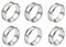 PandaHall 6 Stücke Edelstahl Ringe 17mm-22mm Runde Rillen Ringe für Schmuckherstellung Männer Frauen Edelstahlfarben