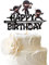 SYKYCTCY 1 Pack Ninja Happy Birthday Cake Topper Glitter Martial Arts Karate Kung Fu Warriors cake Picks Video Game Theme Party Decor, Boys Birthday Party Decorations Supplies Black