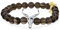 Bling Jewelry Tier Westlicher Büffel Kuhschädel Antilope Ziege Vieh Bullenkopf Ochse Horn Rauchquarz Braune Perlen Stretch Texas Longhorn Armband Für Männer Frauen Gunmetal Stapelbar Verstellbar
