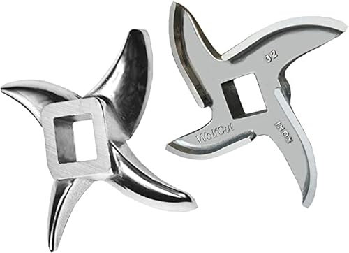 WolfCut Coltello per falciatura in acciaio inox, compatibile con tritacarne Maxima MMM 32
