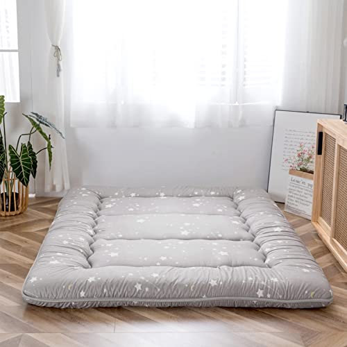 MAXYOYO Japanische Bodenmatratze Futonmatratze, Verdicken Tatami Matte Isomatte Faltbare Roll-Up Matratze Schlafsaal Matratzenauflage Bodenliege Kissen Bett (Sternbild, 90 x 200 cm)