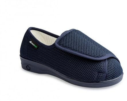 SEVILLAS Zapato para pies delicados, Diabéticos, posoperatorio Ancho Especial S Mod Patricia Rejilla (Azul Marino, Numeric_37)