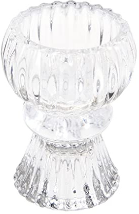 Double Ended Clear Glass Candle Holder