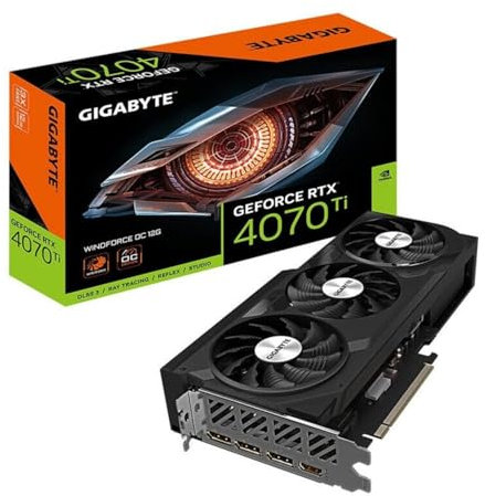 GIGABYTE GeForce RTX 4070 TI WINDFORCE OC 12GB Carte graphique - 12GB DDRX6 21Gbps, PCI-E 4.0, 3 x DP 1.4a, HDMI 2.1a, NVIDIA DLSS 3, Ada Lovelace Arch, GV-N407TWF3OC-12GD