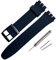 Rihahisy Bracelet de montre de rechange en caoutchouc de silicone pour Swatch (20 mm, bleu violacé)