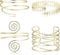 Diamday 4Pcs Upper Arm Cuff Bracelet Coil Open Arm Bracelet for Women Girls Adjustable Victorian Filigree Swirl Leaf Boho Armband Smooth Open Bangle Armlet Fashion Wrist Wrap Bracelets Gold