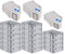 PROREGAL SuperSparSet 16x Eurobox NextGen Grip mit Scharnierdeckel und blauen Schiebeschnappverschlüssen, HxBxT 12x30x40cm, 11 L, Grau, Griffe geschlossen, Eurobehälter, Transportbox