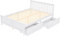 Azkoeesy Weiß Doppelbett, Stauraumbett, mit 2 Schubladen, mit Kofpteil und Lattenrost, Jugendbett, Kinderbett, Gästebett, Kiefernholz (140 x 200 cm)