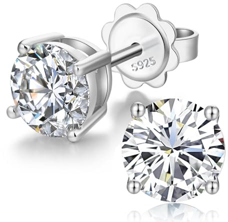 Ohrstecker Silber 925 Herren Diamant Ohrstecker Nickelfrei Ohrringe Silber Zirkonia Männer Ohrringe Nickelfrei