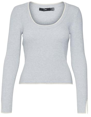 VERO MODA Damen Vmjoan Ls U-Neck Short Pullover Boo Strickpullover