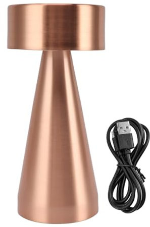 3 Color Stepless Dimming Table Lamp with Touch Sensor, Anti Slip Base Night Light, Exquisite Appearance Portable LED Table Lamp Rechargeable for Bedside Table (Rose Gold)