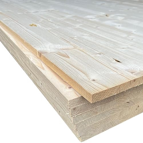 Leimholzplatte 28mm Massivholzplatte Fichte Regal Brett ZUSCHNITT auf Maß (125x40cm)