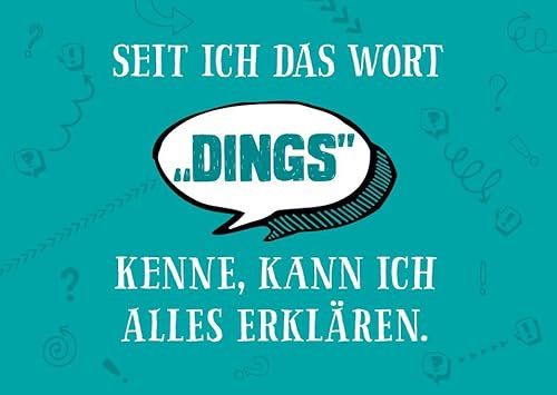 Gutsch Verlag Lustige Postkarte mit Spruch 'Seit ich das Wort Dings kenne, kann ich alles erklären' – Witzige Postkarte für Freunde und Familie, Humorvolle Geschenkidee