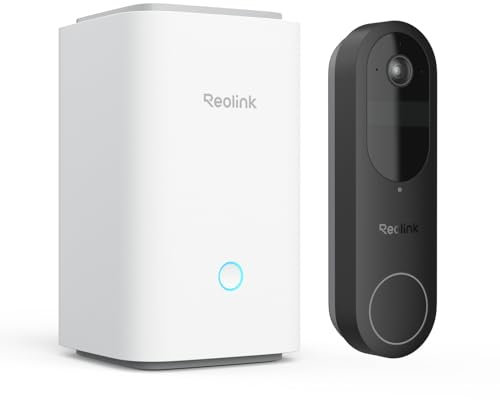 Reolink Video Doorbell mit Homehub, Akku Türklingel mit Kamera, 2K Kabellose Videotürklingel mit 1:1 Kopf-bis-Fuß-Ansicht, 2,4/5GHz WLAN, Personen/Fahrzeug/Paketerkennung, Ohne Monatsgebühr
