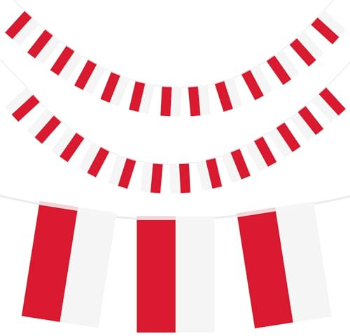 jijAcraft Polen Flagge, Polnische Flagge 14 x 21 cm, 11M Wetterfeste Poland Fahne Banner mit 40 Fahnen, ideal für den Innen- und Außenbereich, Fußballmeisterschaft, Sportveranstaltungen