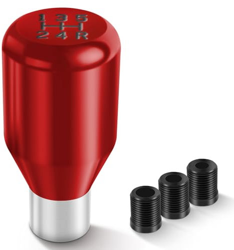 DREAMIZER Schaltknauf 5-Gang Universal Schalthebeladapter Manueller Metall Schaltknaufhebel mit 3 Adaptern 8 mm 10 mm 12 mm