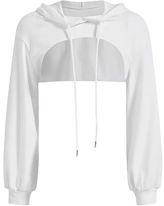 HOOUDO Tagesangebote Heute Sale Damen Crop Hoodie Pullover Sehr Kurze Sweatshirts Langarmpullover Rundkragen Ausschnitte Shirts mit Kapuze Schulterfrei Oberteil Damen Regenboge Mein Bestellung Sale