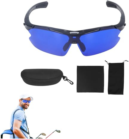 Hominas Golfball Finder Brille, Golf Ball Suchbrille Polarisierte Sport Sonnenbrille mit Blauer Linse für Männer Frauen Golfgeschenke