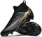 Meidiastra Fussballschuhe Herren Professionelle Fussballschuhe Unisex Outdoor Kinder High Top Spikes Kicking Training Turnschuhe AG Turf Trainingsschuhe Schwarz EU36
