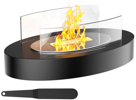 Ethanol Tischkamin, Fillis Tischfeuer Outdoor Bioethanol Kamin Tischfeuerstelle 34x20x15cm, Rauchlos und Ohne Asche, Romantische Deko für Indoor Balkon Garten Terrasse