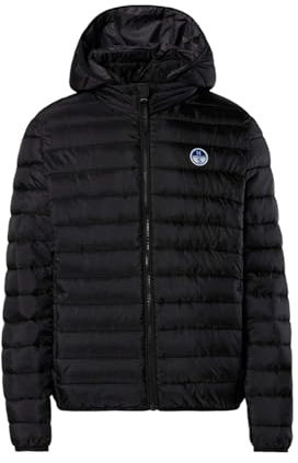 NORTH SAILS Giacca Skye Piumino Uomo con Cappuccio Staccabile Realizzato in micro-ripstop riciclato Imbottitura REPREVE (IT, Testo, M, Regular, Regular, Nero)