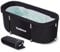 Todeco Faltbare Badewanne für Erwachsene - Tragbar Mit Metallrahmen 140x57x57cm, Große Familie SPA, Mobile Spa-Badewanne für Dusche, Heißes Bad, Eisbad - Schwarz