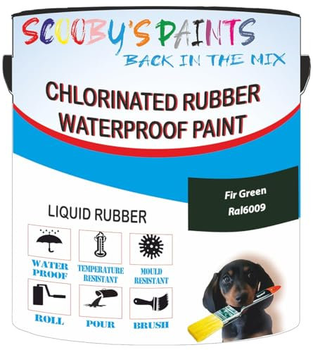 Scooby's Paints Chlorinated Rubber Waterproof Paint, Liquid Rubber (Fir Green Ral6009, 0.5 Liters)